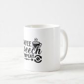 Mug Santé mentale Coffee Discours Répéter l'anxiété An (Devant droit)