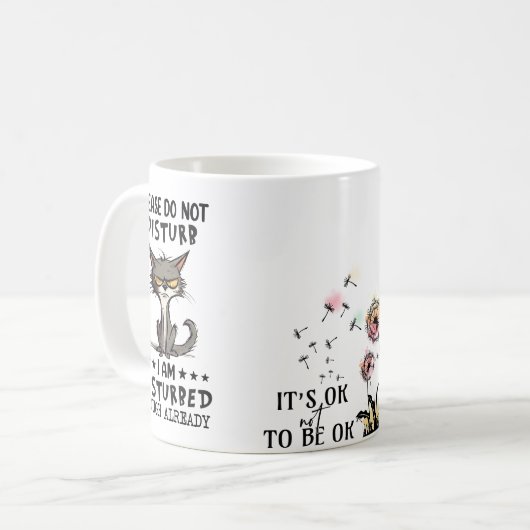 Mug Santé mentale simulée par des blagues de chats (Devant gauche)