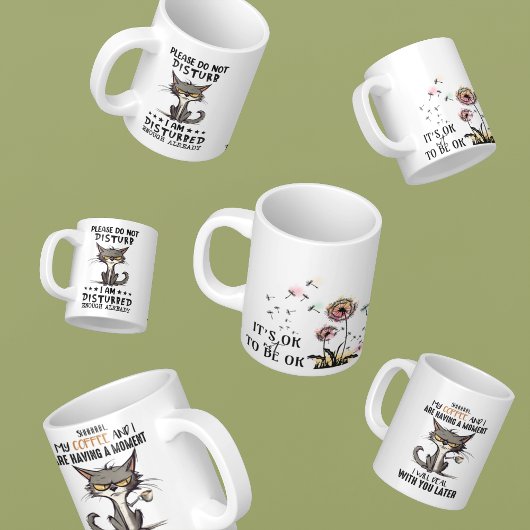 Mug Santé mentale simulée par des blagues de chats