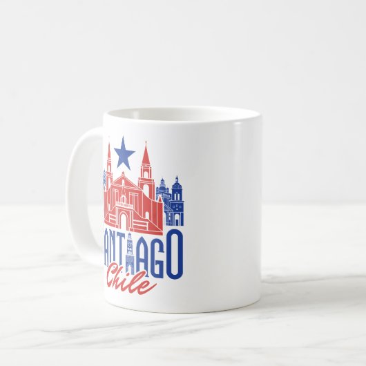 Mug Santiago Chili Souvenir chilien vacances voyage (Devant gauche)