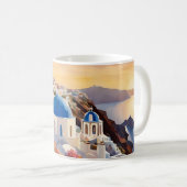 Mug Santorin Art Aquarelle & Monogramme (Devant droit)