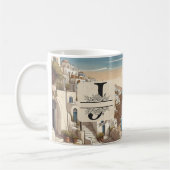 Mug Santorin Grèce Grèce île grecque monogramme Voyage (Gauche)