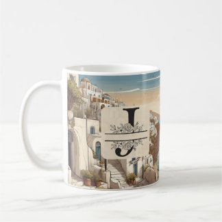 Mug Santorin Grèce Grèce île grecque monogramme Voyage