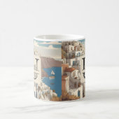 Mug Santorin Grèce Grèce île grecque monogramme Voyage (Centre)