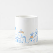 Mug Santorin mug, souvenir de Greece, main drawing (Centre)