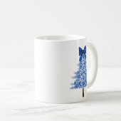 Mug Sapin de Noël à fleurs bleues (Devant droit)