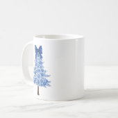 Mug Sapin de Noël à fleurs bleues (Devant gauche)