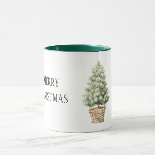 Mug Sapin de Noël dans un panier (Centre)