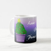 Mug Sapin de Noël dans une jardinière violette (Devant gauche)