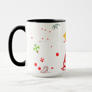Mug Sapin de Noël en spirale et motif de cloches