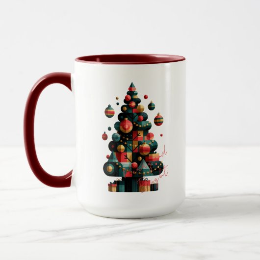 Mug Sapin de Noël géométrique (Gauche)