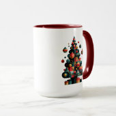 Mug Sapin de Noël géométrique (Devant droit)