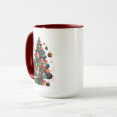 Mug Sapin de Noël géométrique (Devant gauche)