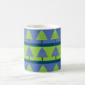 Mug Sapin de Noël Géométrique Bleu Vert (Centre)