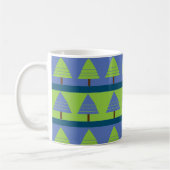 Mug Sapin de Noël Géométrique Bleu Vert (Gauche)