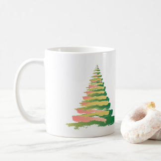 Mug Sapin de Noël Minimaliste aux Traits de Pinceau