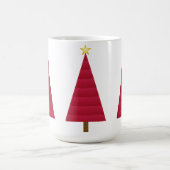 Mug Sapin de Noël moderne en damas rouge profond (Centre)