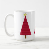 Mug Sapin de Noël moderne en damas rouge profond (Gauche)