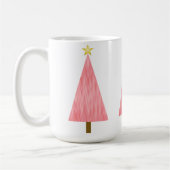 Mug Sapin de Noël moderne ombré rose corail (Gauche)