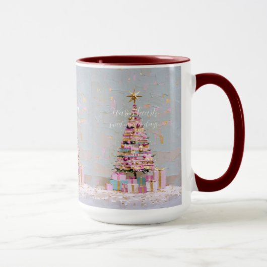 Mug Sapin de Noël rose et or Impasto (Droite)