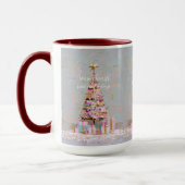Mug Sapin de Noël rose et or Impasto (Gauche)