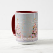 Mug Sapin de Noël rose et or Impasto (Devant gauche)
