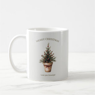 Mug Sapin de Noël rustique à cônes personnalisé