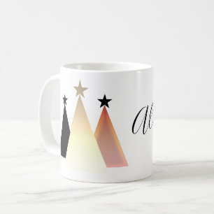 Mug Sapin de Noël Simple Rose Gold Nom