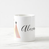 Mug Sapin de Noël Simple Rose Gold Nom (Centre)