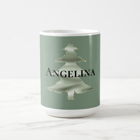 Mug Sapin de Noël vert menthe pistache olive (Centre)