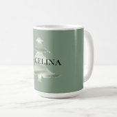 Mug Sapin de Noël vert menthe pistache olive (Devant droit)