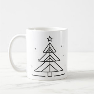 Mug Sapin géométrique Noël minimalisme lignes