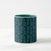 Mug Sapins de Noël bleus et verts. (Centre)