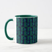 Mug Sapins de Noël bleus et verts. (Gauche)