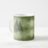 Mug Sapins de Noël et Flocons Vert ID863 (Devant gauche)