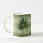 Mug Sapins de Noël et Flocons Vert ID863 (Gauche)