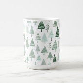 Mug Sapins de Noël modernes Blanc et vert (Centre)
