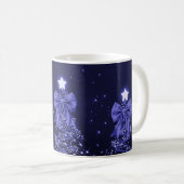 Mug Sapins de Noël Navy Élégants Rubans (Devant droit)