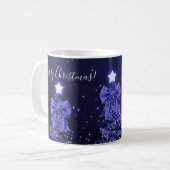 Mug Sapins de Noël Navy Élégants Rubans (Devant gauche)