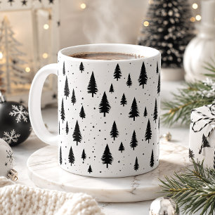Mug Sapins de Noël Noir & Blanc