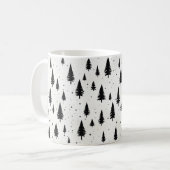 Mug Sapins de Noël Noir & Blanc (Devant gauche)