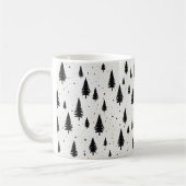 Mug Sapins de Noël Noir & Blanc (Gauche)