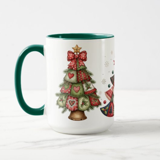 Mug Sapins de Noël Patchwork  (Gauche)