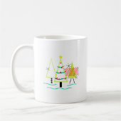 Mug sapins de noël rétro modernes du milieu du siècle (Gauche)