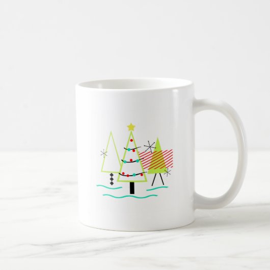 Mug sapins de noël rétro modernes du milieu du siècle (Droite)