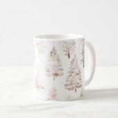 Mug Sapins de Noël Rose Pâle (Devant droit)