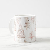 Mug Sapins de Noël Rose Pâle (Devant gauche)