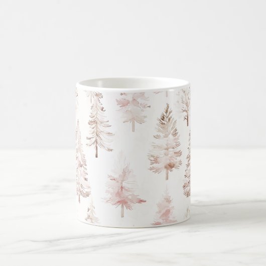 Mug Sapins de Noël Rose Pâle (Centre)