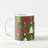 Mug Sapins de Noël Rouges Blancs et Verts (Gauche)