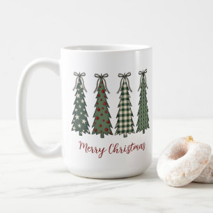 Mug Sapins de Noël rustiques personnalisés